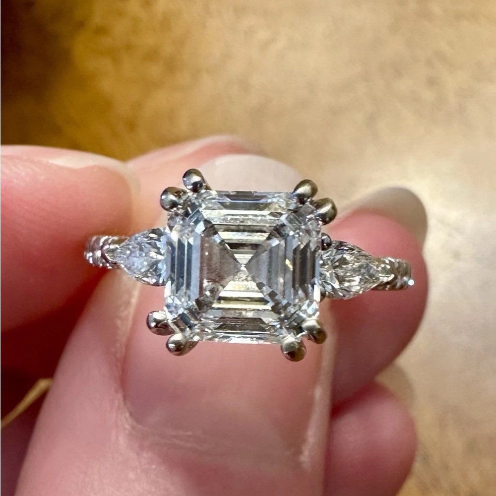 Gabriel & Co 2.63 TCW Sookie 3 Stone Diamond Engagement Ring Size 5.5 White Gold